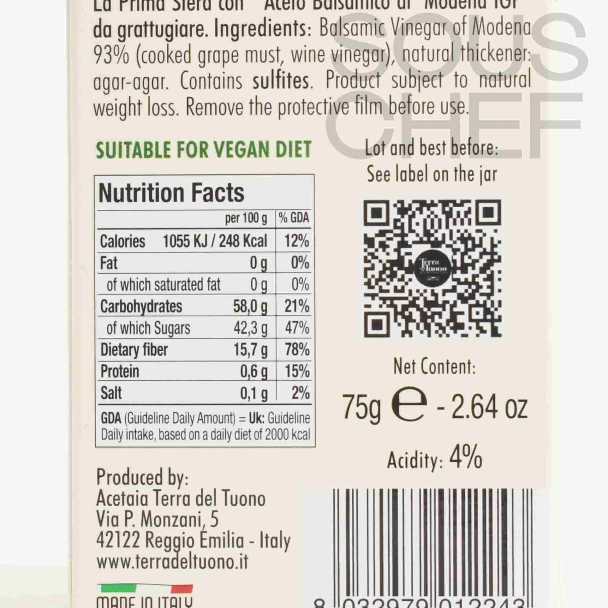 Terra Del Tuono The First Sphere with Balsamic Vinegar Of Modena, 75g Outlet