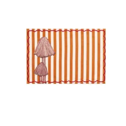 The Platera Striped Mushroom Cotton Placemat Outlet
