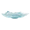 Turkish Tableware Turquoise Marble Glass Serving Tray, 39cm Discount