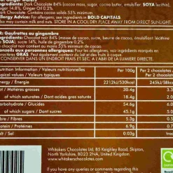 Whitakers Vegan Dark Chocolate Ginger Wafers, 150g New