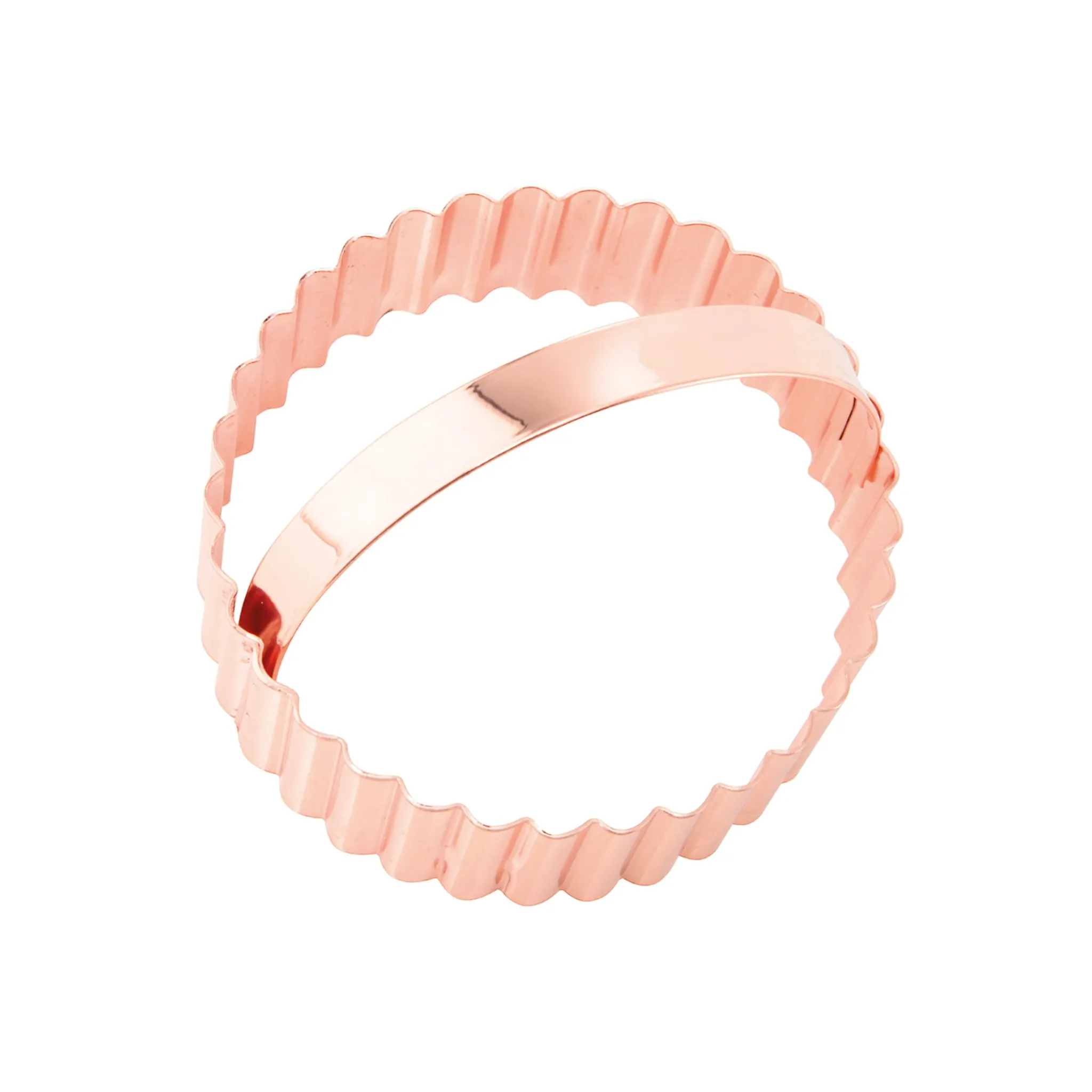 Eddingtons Vintage Style Copper Fluted Round Cookie Cutter with Handle