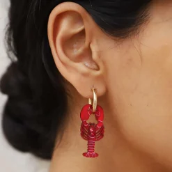 Wolf & Moon Lobster Hoop Earrings Outlet