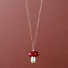 Wolf & Moon Red Mushroom Necklace Best