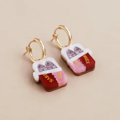 Wolf & Moon Tin of Sardines Hoop Earrings Clearance