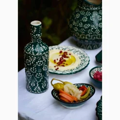 El Boyali Seramikler Yesil Ve Beyaz Boyali Oil Bottle, 395ml Sale