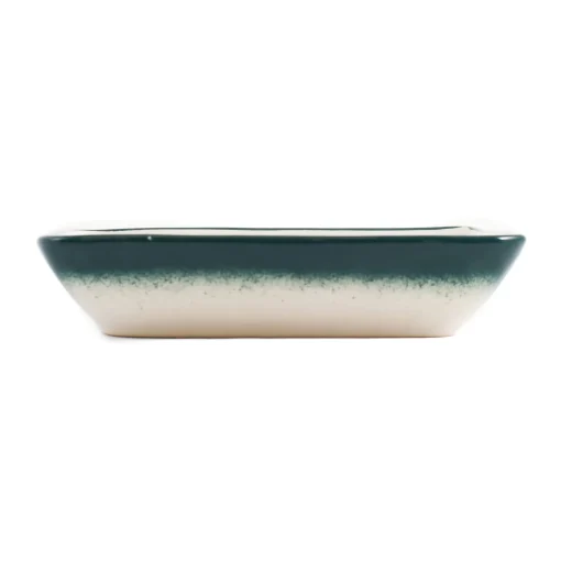 El Boyali Seramikler Yesil Ve Beyaz Boyali Rectangular Serving Dish, 18x13cm Best