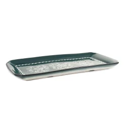 El Boyali Seramikler Yesil Ve Beyaz Boyali Serving Tray, 34x16.5cm Online