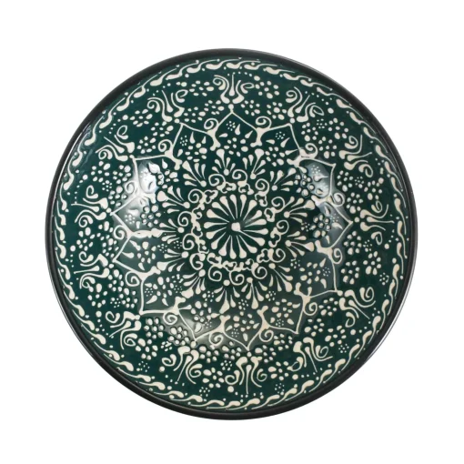 El Boyali Seramikler Yesil Ve Beyaz Boyali Serving Bowl, 26cm Online