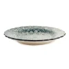 El Boyali Seramikler Yesil Ve Beyaz Boyali Wavy Dinner Plate, 26.5cm New
